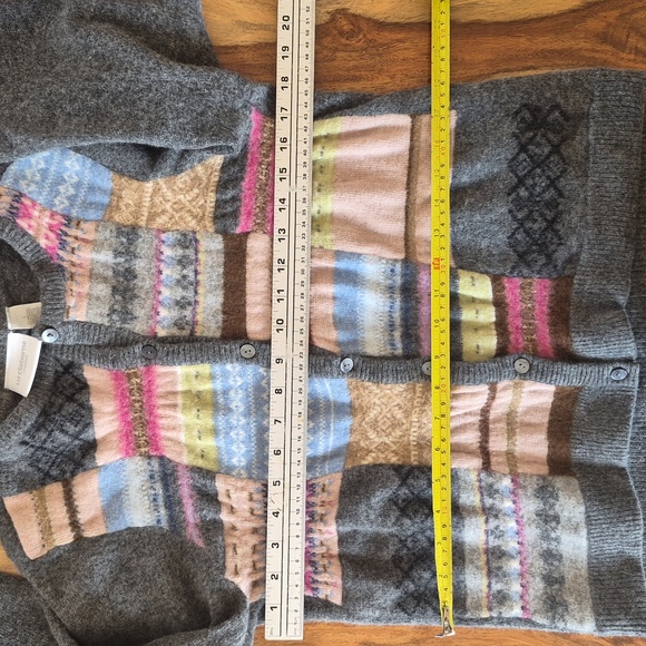 Liz Claiborne Vintage, Lamb Wool & Rabbit hair, Patch work, Button up Sweater - Picture 11 of 17